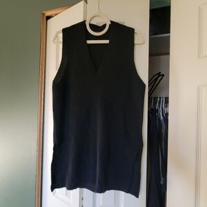 Skull Cashmere Fiona V-Neck 100% Cashmere Tunic Sweater Size XS Ribbed Black